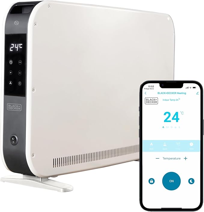 Calefactor turbo de convección inteligente BLACK+DECKER de 2,2 kW, blanco | BXCV41014GB
